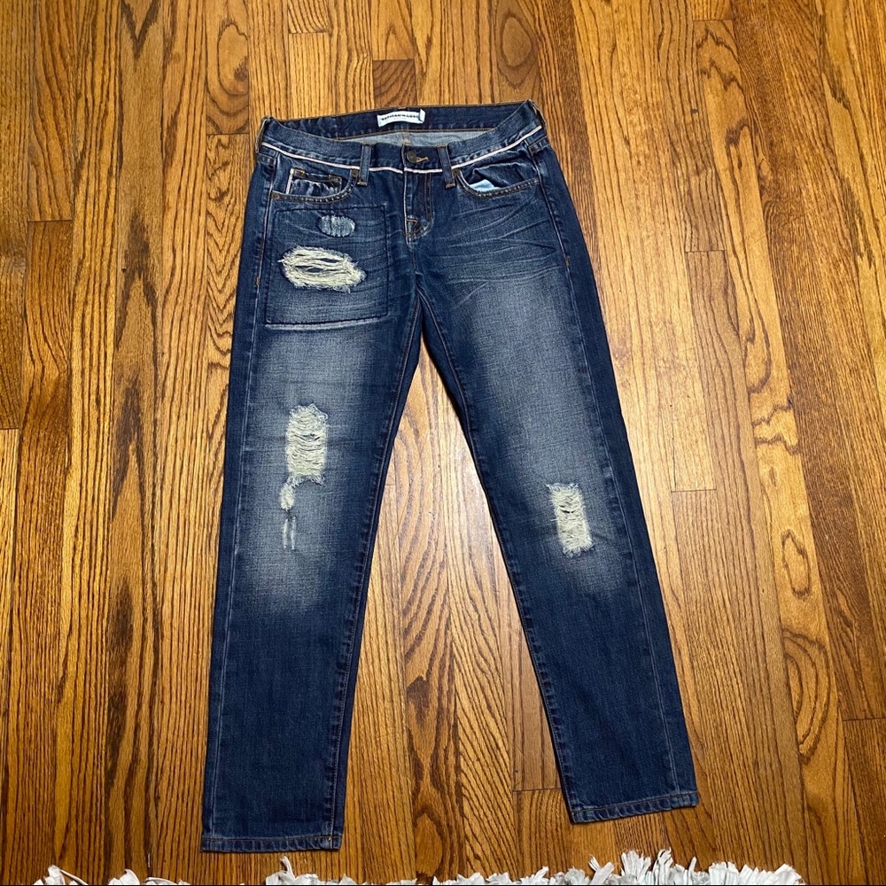 Artisan de Luxe Distressed Cropped Jeans Cuffed
